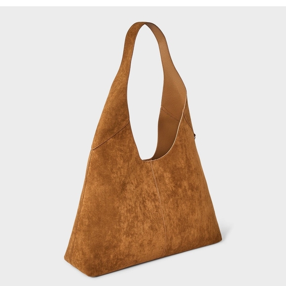 Oversized Slouchy Shoulder Bag - Universal Thread™ Brown Tan suede - Picture 3 of 4